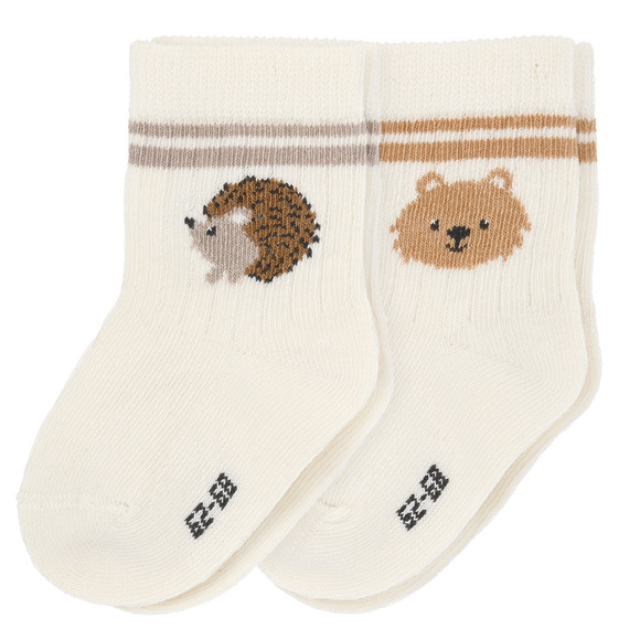 2 Paar Newborn Socken mit Tier-Motiven