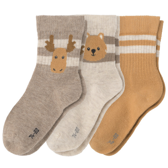 3 paar babysokjes met dierenmotieven