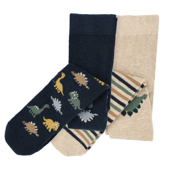 2 Baby Strumpfhosen mit Dino-Motiven