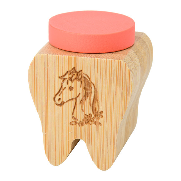 Milchzahndose in Zahnform koralle / natur