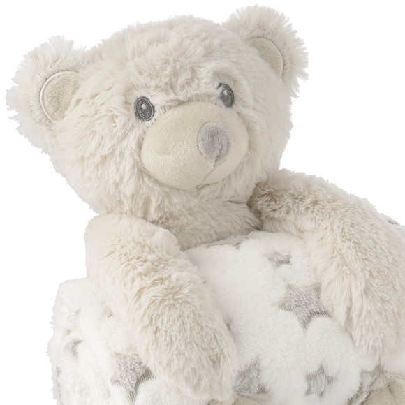 Plüschteddy mit Decke