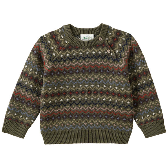 Baby Strickpullover mit Norwegermuster