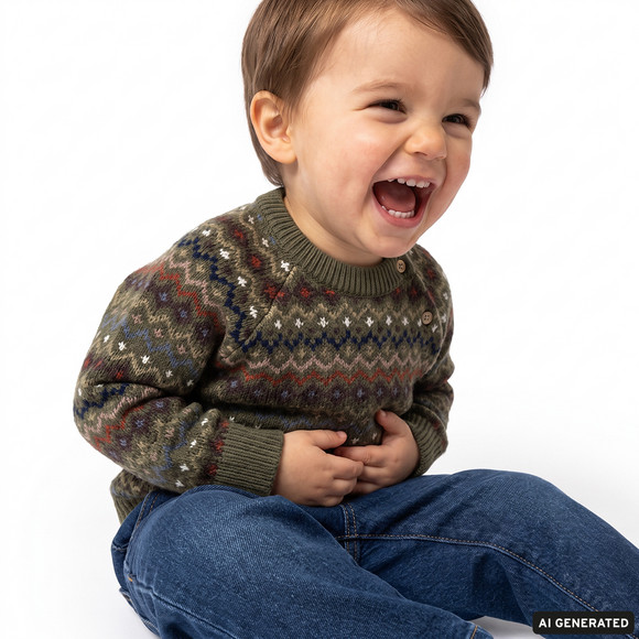 Baby Strickpullover mit Norwegermuster