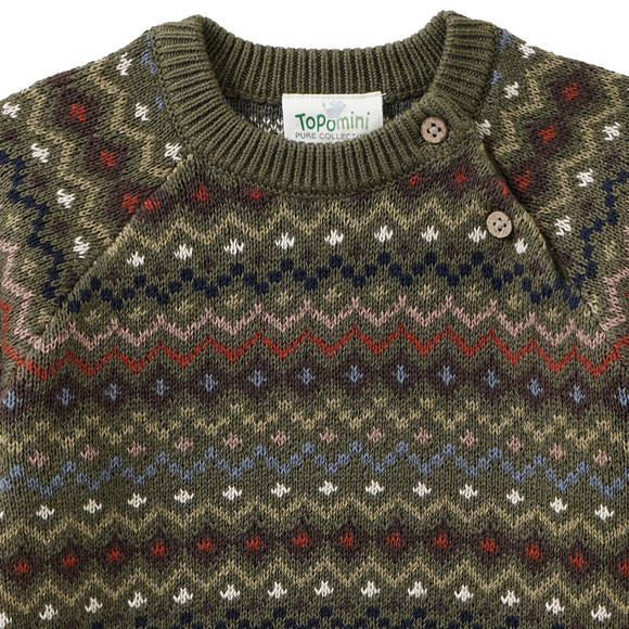 Baby Strickpullover mit Norwegermuster