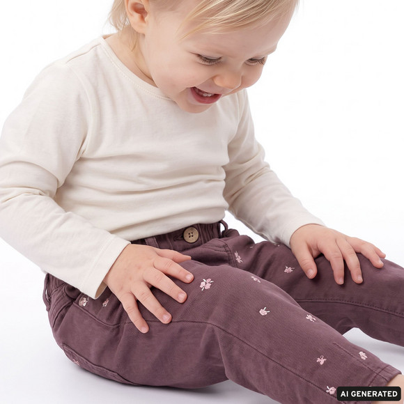 Baby Paperbag-Jeans im 5-Pocket-Style