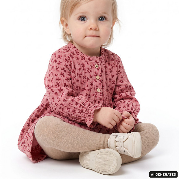 Baby Musselin-Kleid mit Blümchen