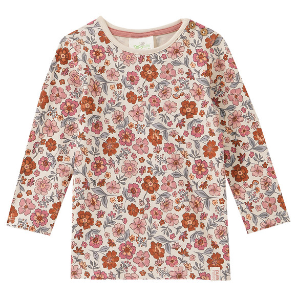 2 Baby Langarmshirts mit Blümchen