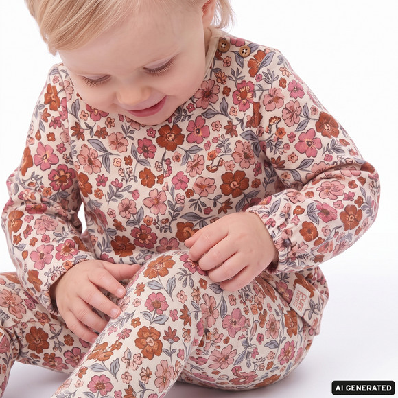 2 Baby Leggings mit Blümchen