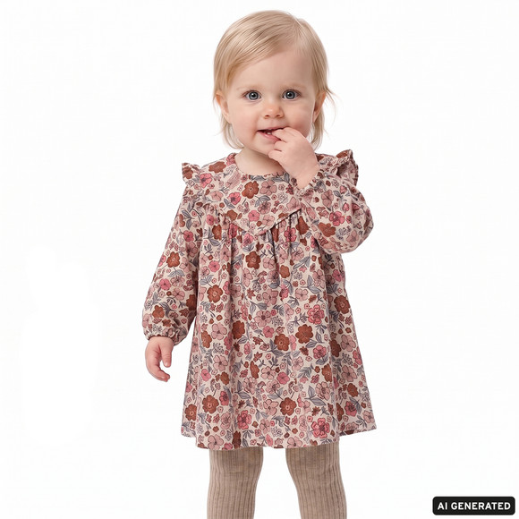 Baby Musselin-Kleid mit Blümchen