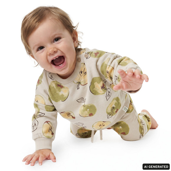 Baby Sweatshirt mit Apfel-Print