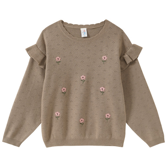 Mädchen Strickpullover mit Ajour-Muster