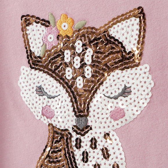 Mädchen Langarmshirt mit Pailletten