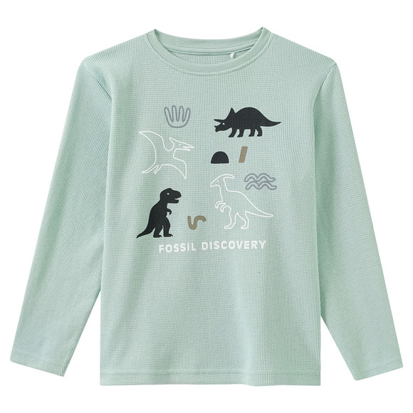 Jungen Langarmshirt mit Waffelstruktur