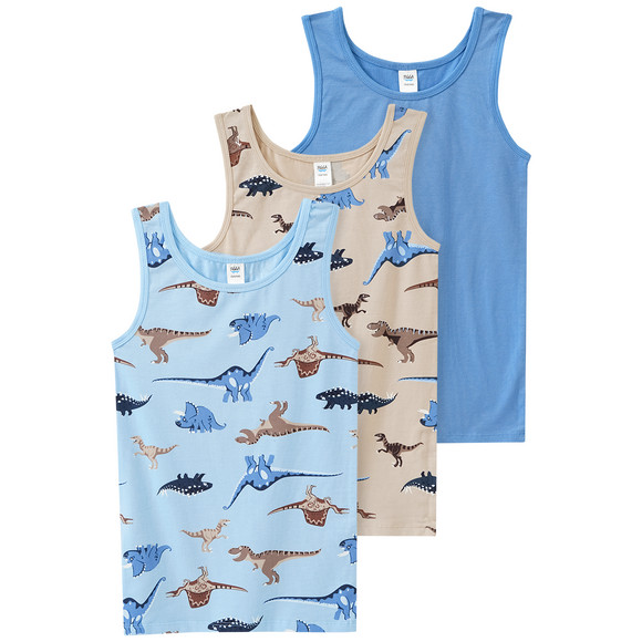 3 Jungen Unterhemden mit Dino-Motiven