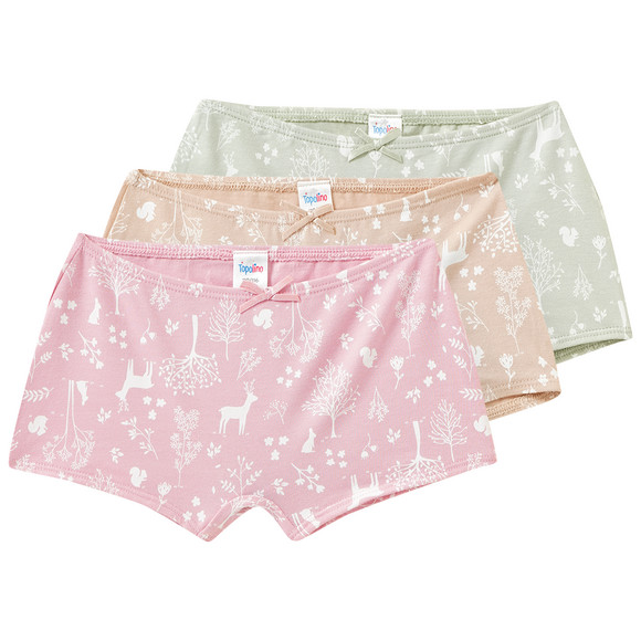 3 Mädchen Pantys mit Waldtier-Motiven