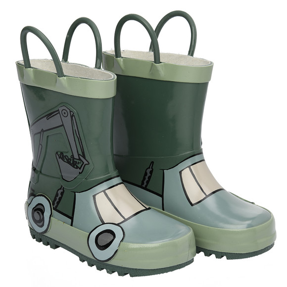 Jungen Gummistiefel mit Kran-Motiv