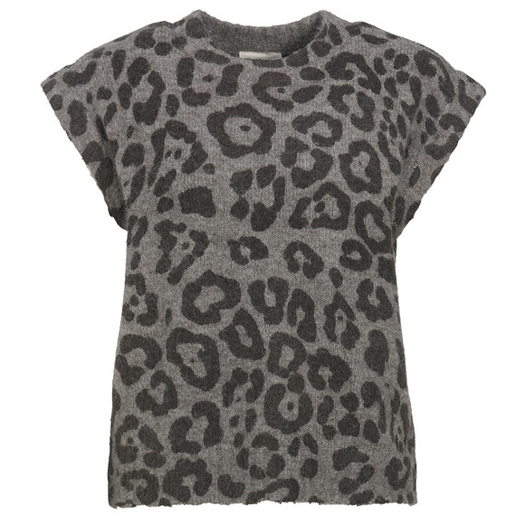 Dames Spencer zonder mouwen met luipaardprint