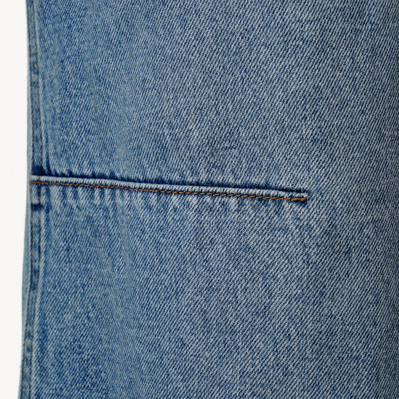 Damesjeans met barrel-pasvorm in denimlook