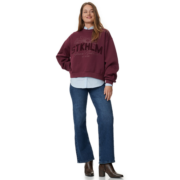 Dames-sweatshirt in effen kleur