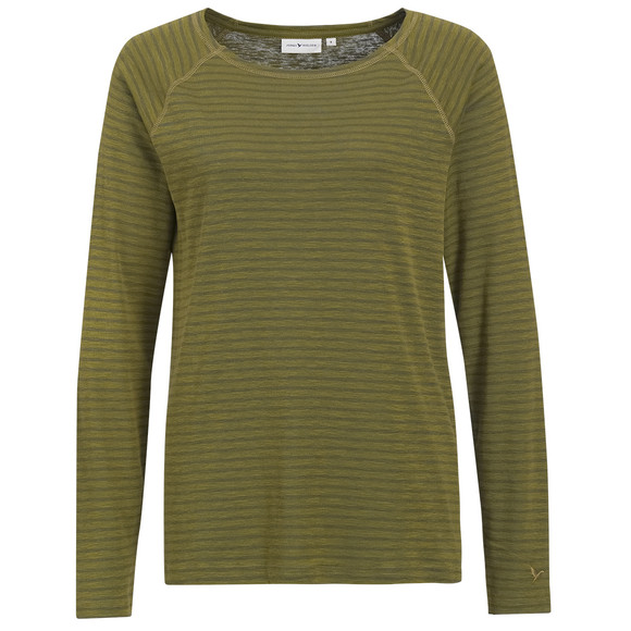Dames-T-shirt met lange mouwen, gestreept