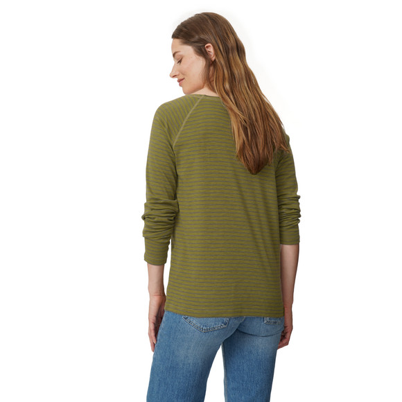 Dames-T-shirt met lange mouwen, gestreept