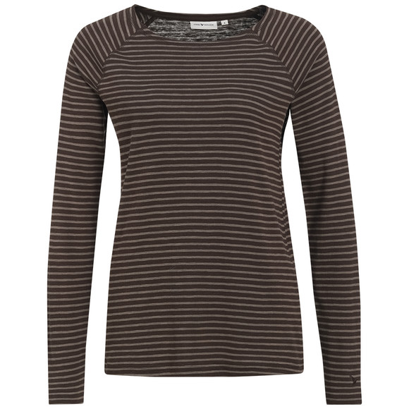 Dames-T-shirt met lange mouwen, gestreept