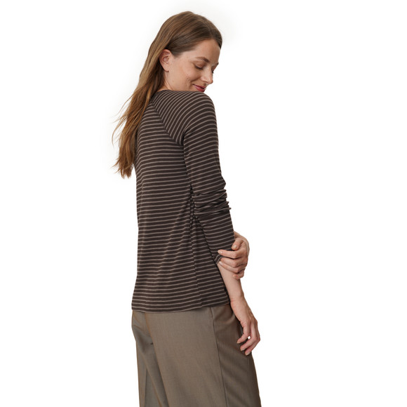 Dames-T-shirt met lange mouwen, gestreept