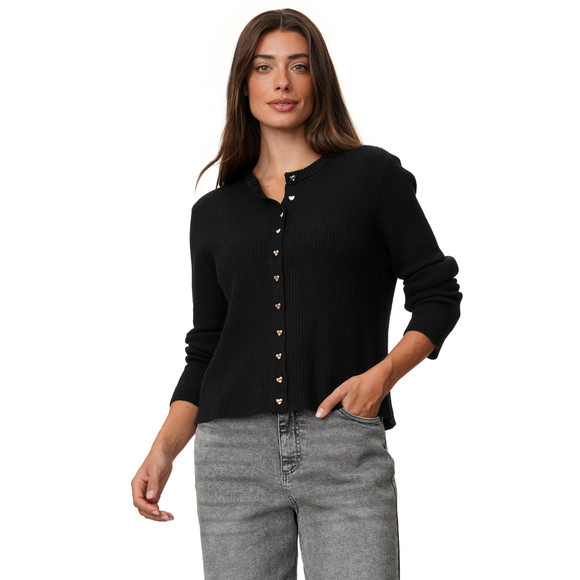 Damen Strickjacke mit Herzknöpfen