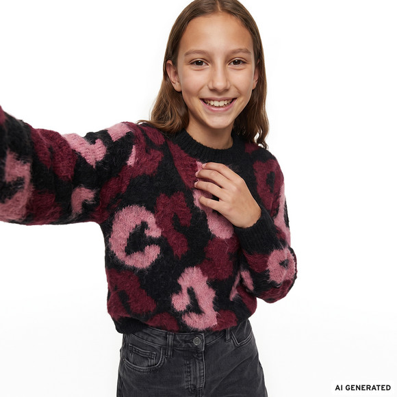 Mädchen Pullover mit Leo-Muster