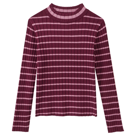 Mädchen Langarmshirt mit Rippstruktur