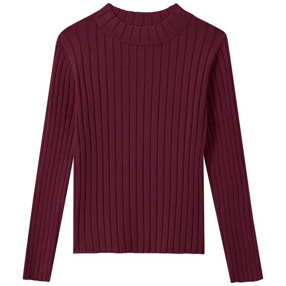 Mädchen Langarmshirt mit Rippstruktur