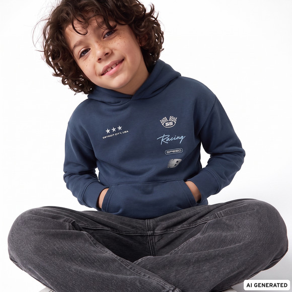 Jungen Hoodie mit großem Rücken-Print