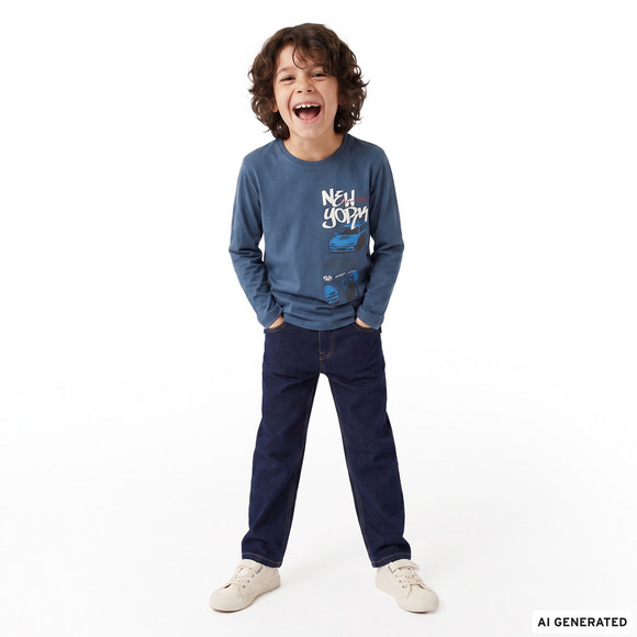 Jungen Straight-Jeans aus Raw-Denim
