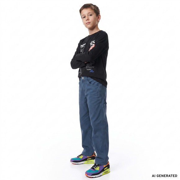 Jungen Straight-Jeans mit Stickerei