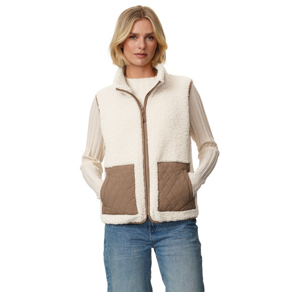 Damen Teddyweste mit Reißverschluss