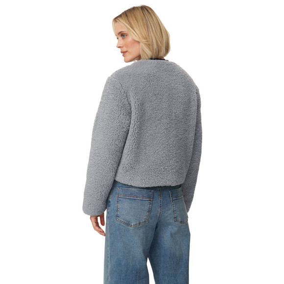 Damen Teddyjacke mit Knopfleiste