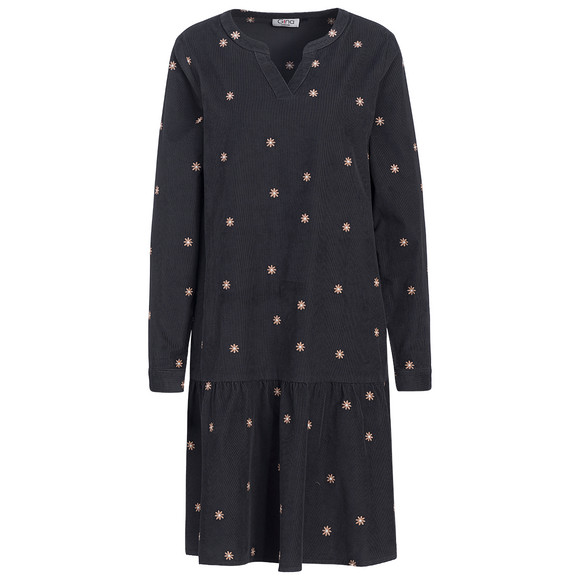 Damen Cord-Kleid mit Stickereien