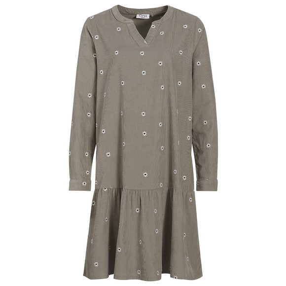 Damen Cord-Kleid mit Stickereien