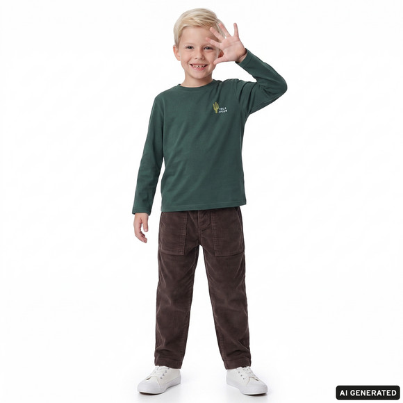 Jongensshirt met lange mouwen en kleine print