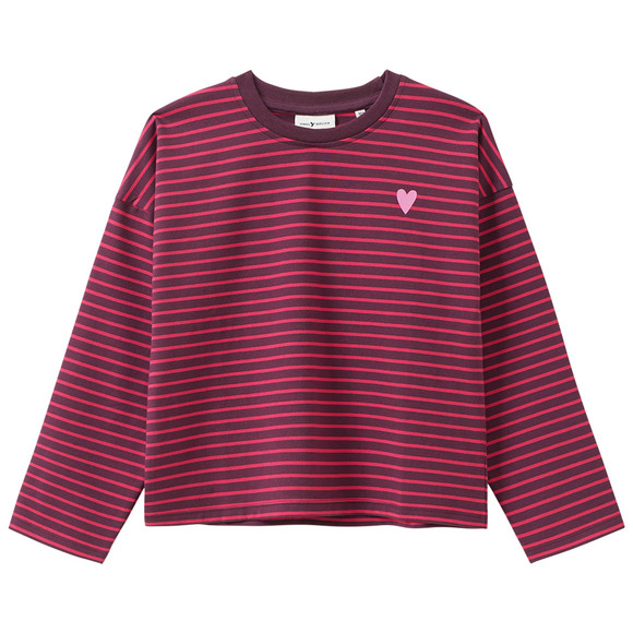 Meisjes-T-shirt met lange mouwen en strepen