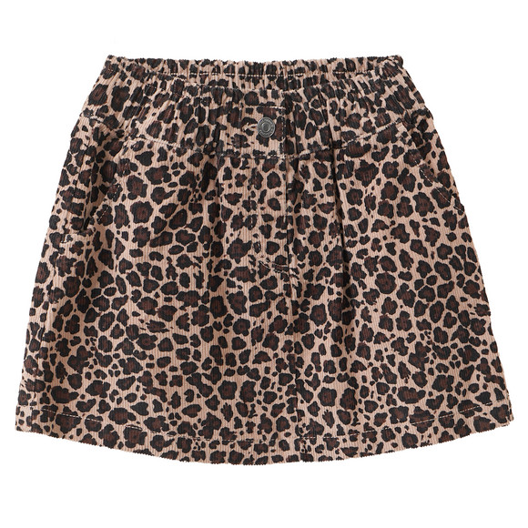 Meisjesbroek van corduroy met luipaardprint