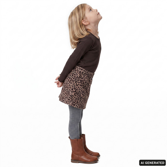 Meisjesbroek van corduroy met luipaardprint