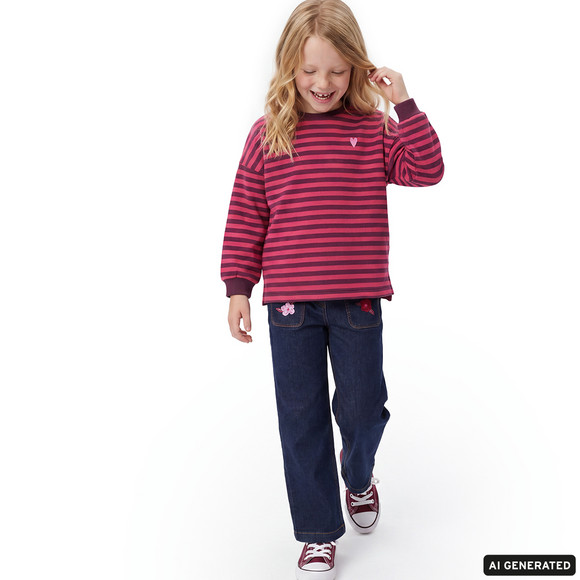 Meisjesjeans met borduursel