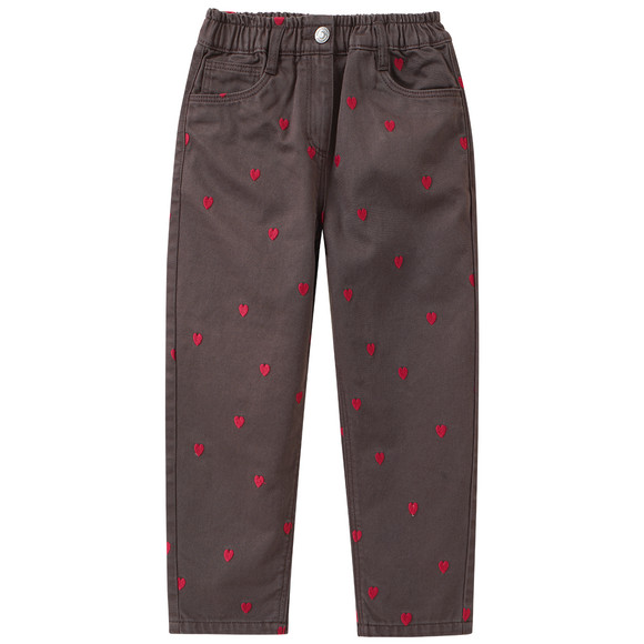 Meisjesjeans met all-over-borduursel