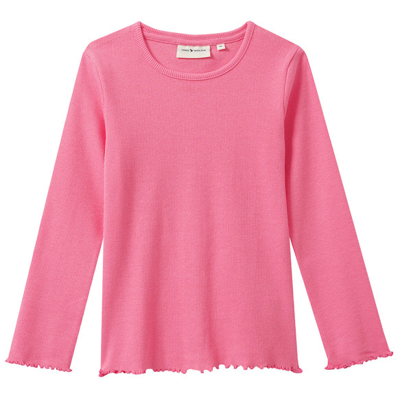 Mädchen Langarmshirt in Rippstruktur