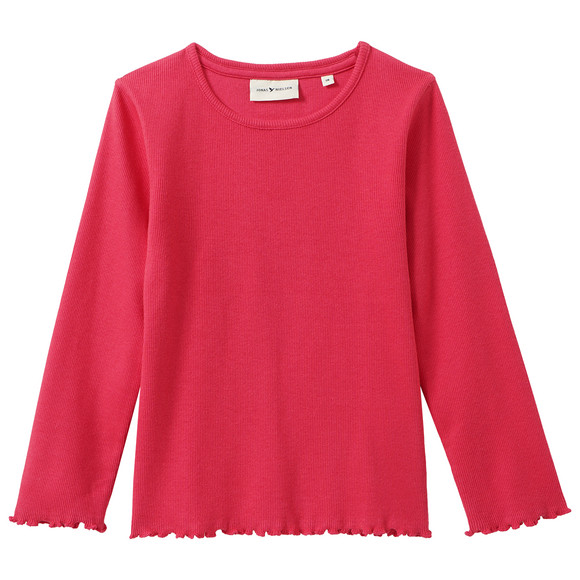 Mädchen Langarmshirt in Rippstruktur