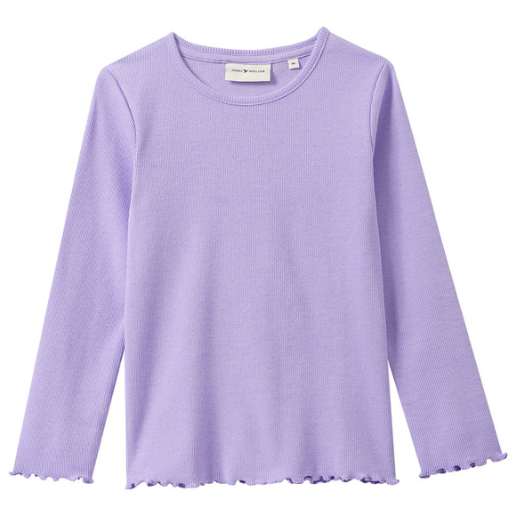 Mädchen Langarmshirt in Rippstruktur