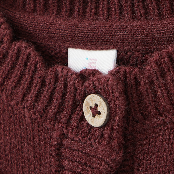Mädchen Strickjacke mit Blumen-Stickerei
