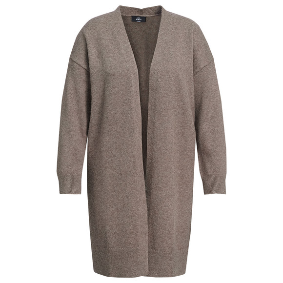Damen Long-Strickjacke aus Glattstrick