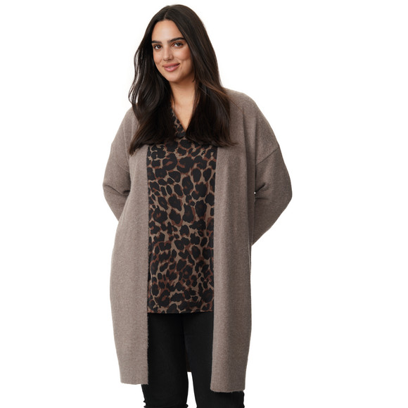 Damen Long-Strickjacke aus Glattstrick